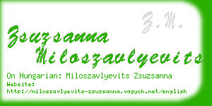 zsuzsanna miloszavlyevits business card